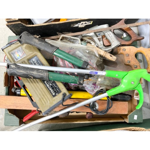 609 - LARGE QUANTITY OF TOOLS, SAWS ETC 3 TRAYS