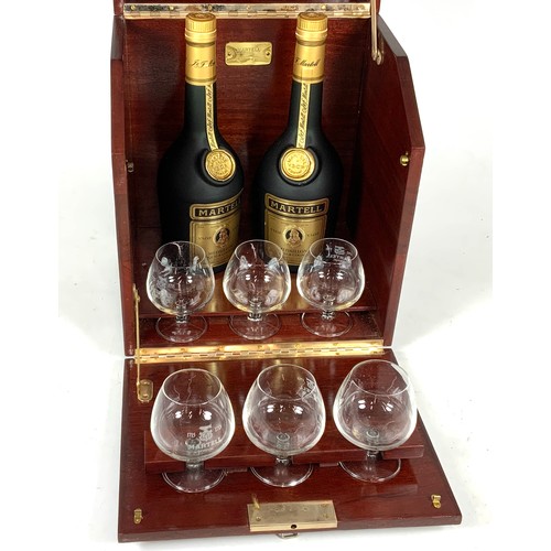 70 - MARTELL BRANDY PRESENTATION BOX HAVING FITTED INTERIOR WITH 2 BOTTLES MARTELL MEDALLION BRANDY AND 8... 