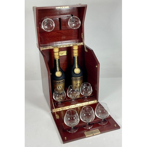 70 - MARTELL BRANDY PRESENTATION BOX HAVING FITTED INTERIOR WITH 2 BOTTLES MARTELL MEDALLION BRANDY AND 8... 