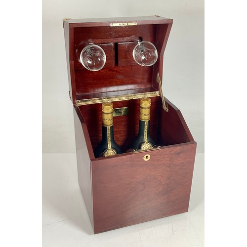 70 - MARTELL BRANDY PRESENTATION BOX HAVING FITTED INTERIOR WITH 2 BOTTLES MARTELL MEDALLION BRANDY AND 8... 