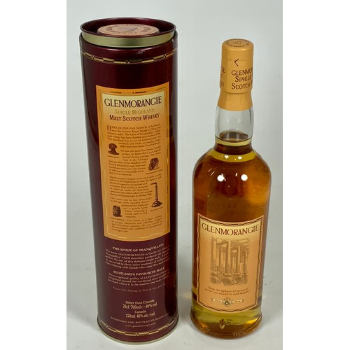 8 - BOTTLE OF GLENMORANGIE 10 YEAR OLD SINGLE HIGHLAND MALT WHISKY IN PRESENTATION TUBE