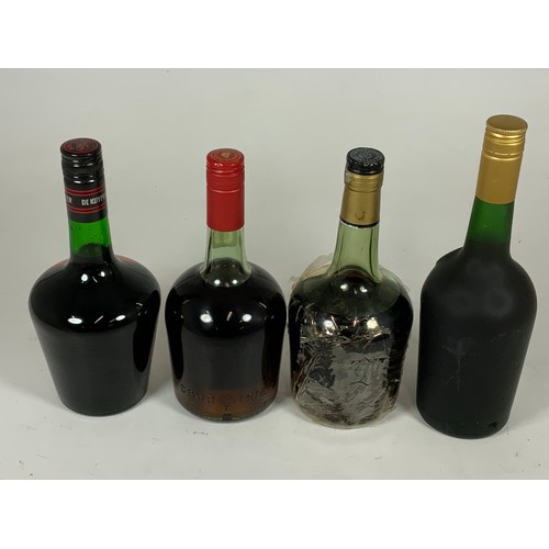 75 - OTARD VSOP FINE CHAMPAGNE COGNAC, BOTTLE OF COURVOISIER BRANDY, BOTTLE ARNAUD FINE COGNAC AND BOTTLE... 