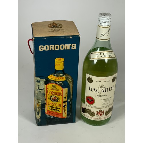 50 - IMPORTED GORDON’S GIN IN PRESENTATION BOX AND ONE BOTTLE OF BACARDI