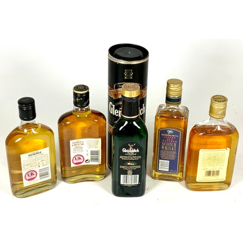 24 - GLENFIDDICH AND 4 OTHER HALF BOTTLES WHISKY