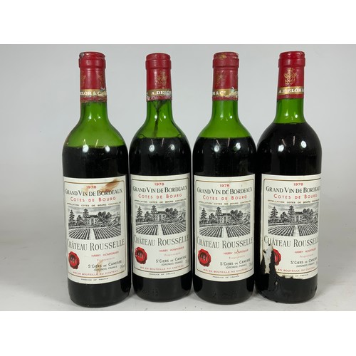 98 - CHATEAU ROUSSELLE COTES DE BOURG 1978, 4 BOTTLES