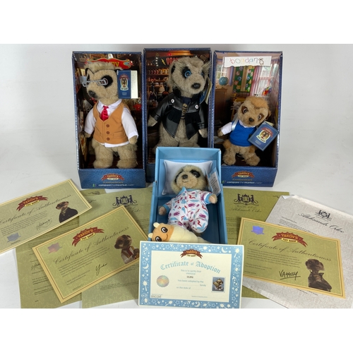 55 - 4 YAKOV’S COMPARE THE MEERKAT.COM BOXED CHARACTERS,  INC BABY OLEG