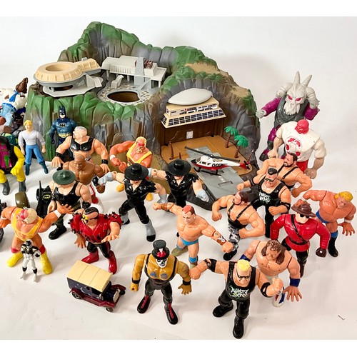 56 - TRACY ISLAND MODEL T/W LARGE QUANTITY OF MISC. ACTION FIGURES INC. WWF