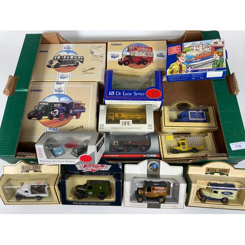 116 - COLLECTION OF CORGI EFE, DAYS GONE & LLEDO, INC THORNEYCROFT BUS GENERAL, OB & RUDDLES LORRY SET