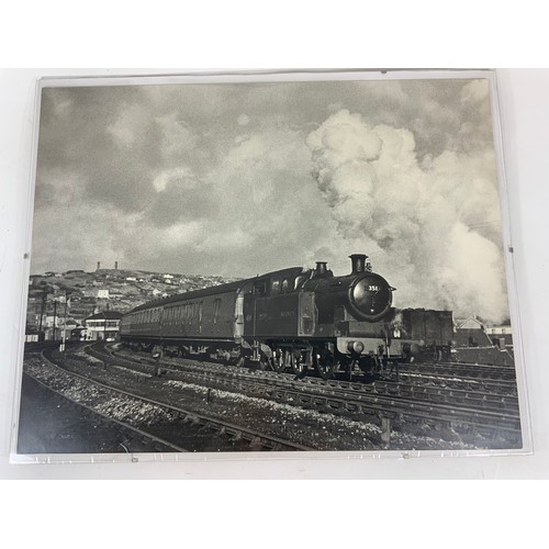 296 - FRAMED RAILWAY HANDBILL, EXCURSION FROM SWANSEA, GWR TRACK MAP PORT TALBOT RAILWAY, LARGE FRAMED PIC... 