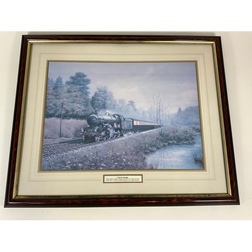 296 - FRAMED RAILWAY HANDBILL, EXCURSION FROM SWANSEA, GWR TRACK MAP PORT TALBOT RAILWAY, LARGE FRAMED PIC... 