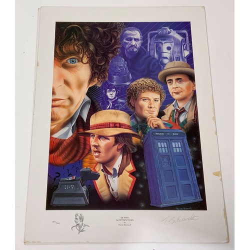 530 - TWO DR WHO PRINTS, 1ST FIFTEEN YEARS BY TREVOR HORSWELL, 057/399 SIGNED BY ARTIST, & 2ND FIFTEEN YEA... 