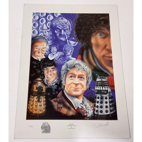 530 - TWO DR WHO PRINTS, 1ST FIFTEEN YEARS BY TREVOR HORSWELL, 057/399 SIGNED BY ARTIST, & 2ND FIFTEEN YEA... 