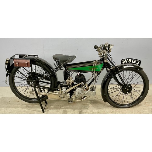 EXTREMELY RARE CONNAUGHT MODEL D 'FLAT TANK' VINTAGE MOTORCYCLE.  SV 8123. BELIEVED TO DATE FROM 1926 AND RECENTLY RESTORED