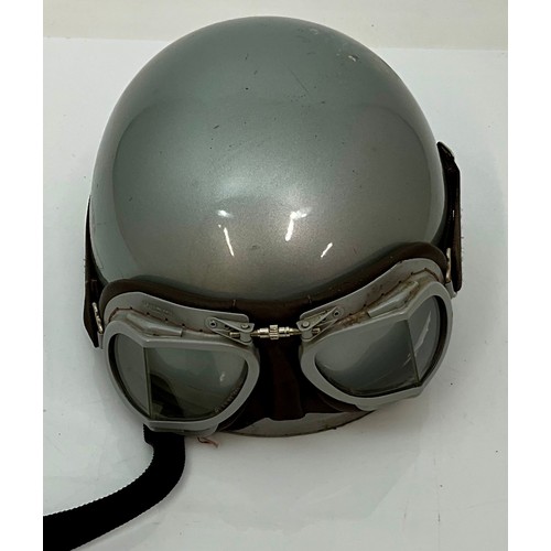 64 - DAVIDA MOTO OPEN FACE HELMET WITH GOGGLES