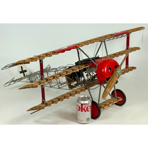 45 - DELPRADO? LARGE SCALE  MADE MODEL OF FOKKER TRIPLANE