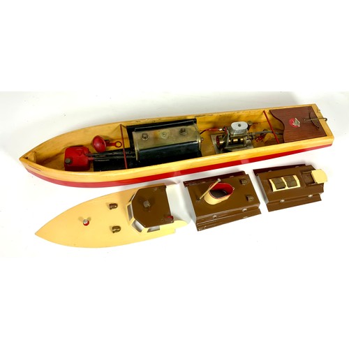 92 - A VERY GOOD BOWMAN MODELS LIMITED STEAM BOAT, SEA-JAY. IN ORIGINAL BOX, APPEARS TO HAVE HAD LIMITED ... 