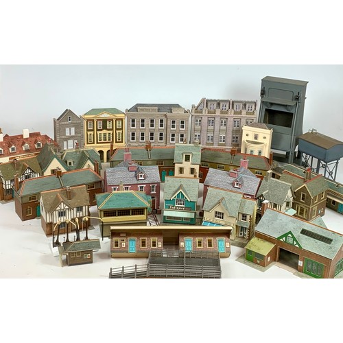 354 - LARGE COLLECTION OF MADE, EX LAYOUT CARD BUILDINGS, MANY SUPERQUICK, & SIMILAR, ALSO SCRATCH BUILT S... 