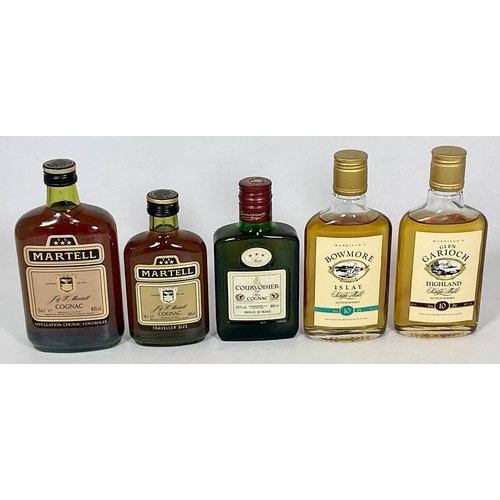 147 - 34 CL & 16 CL BOTTLES MARTELL COGNAC, 16 CL COURVOISIER AND 20 CL BOTTLES GLEN GARIOCH HIGHLAND SING... 