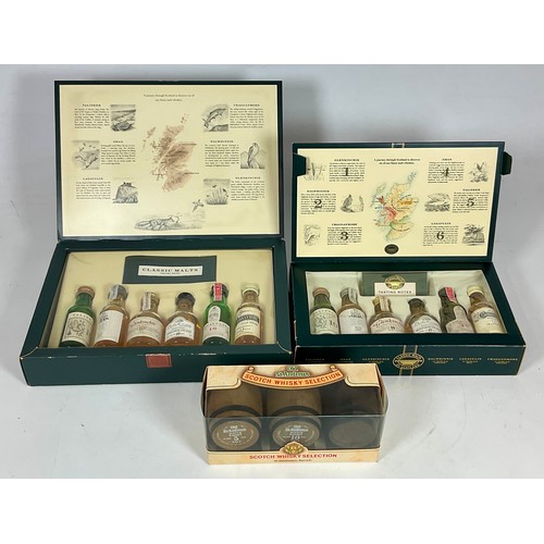 149 - CLASSIC MALTS, 2 COLLECTIONS OF 6 MINIATURES IN PRESENTATION BOXES AND 3 MINIATURE BARRELS OLD ST.AN... 