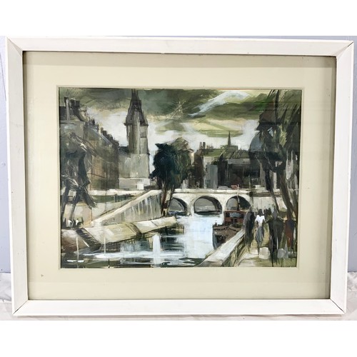 65 - TERRY MCGLYNN (BRITISH, 1903-1973), GOUACHE ENTITLED ‘SEINE’ DATED 1956, APPROX. 50 X 46 cm