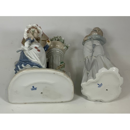 158 - 2 LARGE LLADRO FIGURINES, (1 A/F)