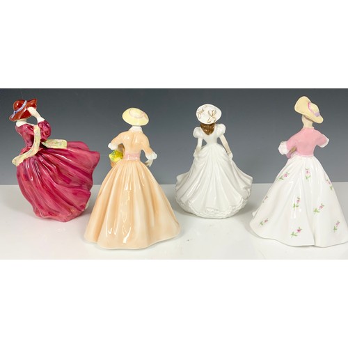 169 - 4 FIGURINES ROYAL WORCESTER SARAH , RACHEL, CONGRATULATIONS & ROYAL DOULTON TOP OF THE HILL