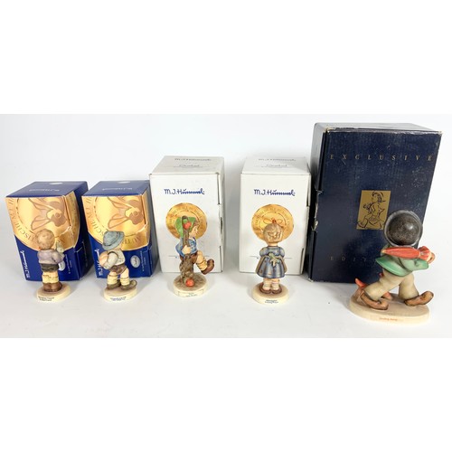 185 - 5 BOXED GOEBEL HUMMEL FIGURINES INC MY BEST FRIEND,LITTLE VISITOR, EVENING PRAYER ETC