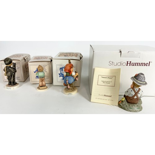 186 - 4 BOXED GOEBEL HUMMEL FIGURES INC NATURE’S PRAYER, BAND LEADER,CHIMNEY SWEEP