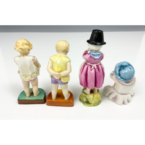 165 - 4 ROYAL WORCESTER FREDA DOUGHTY FIGURINES, JOAN, TOMMY, WALES, INDIA