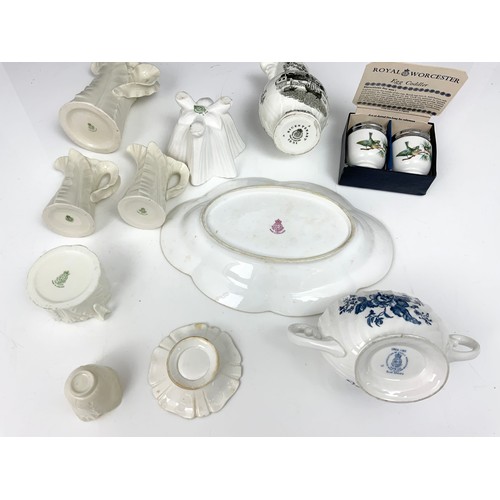 201 - ROYAL WORCESTER LEAF JUGS, FLORAL DISH , ETC