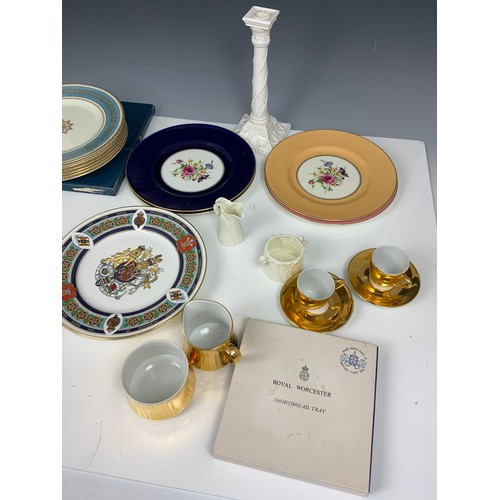 219 - ROYAL WORCESTER CABINET PLATES, CANDLESTICK ETC