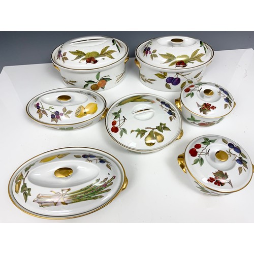 254 - 7 ROYAL WORCESTER  EVESHAM TUREENS & COVERS