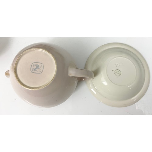 250 - POOLE TWIN TONE PART SERVICE  ETC WITH A SIMILAR WEDGWOOD SERVICE