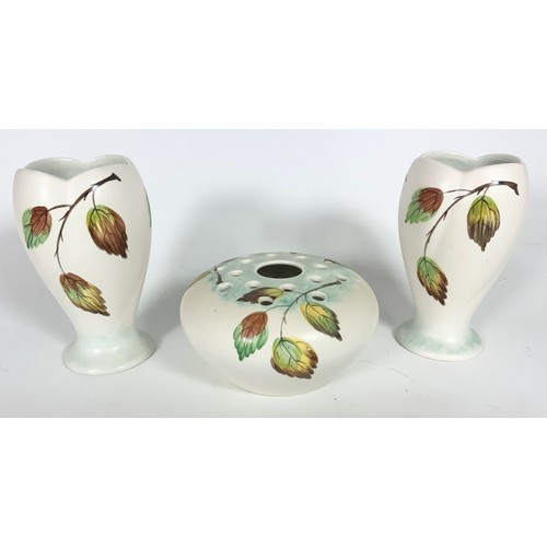 284 - PAIR OF RADFORD VASES AND 1 OTHER