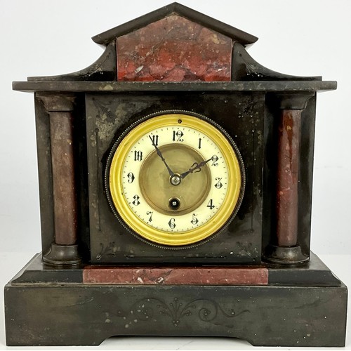 351 - ANTIQUE VICTORIAN SLATE/MARBLE MANTLE CLOCK