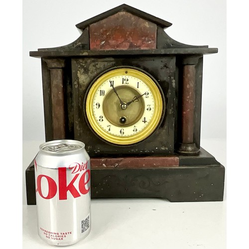 351 - ANTIQUE VICTORIAN SLATE/MARBLE MANTLE CLOCK