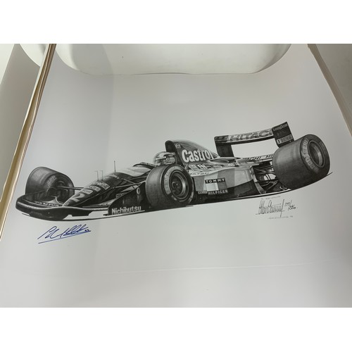 18 - ROLL OF MOTOR RACING PRINTS INCLUDING : F1 CARS, PETER RATCLIFF LEGENDS IN TIME SERIES, ALAN STAMMER... 