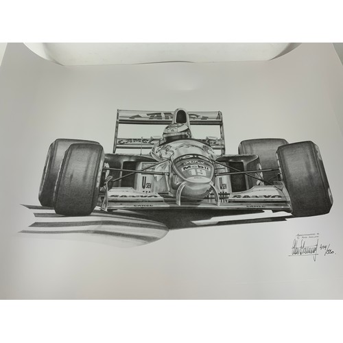 18 - ROLL OF MOTOR RACING PRINTS INCLUDING : F1 CARS, PETER RATCLIFF LEGENDS IN TIME SERIES, ALAN STAMMER... 