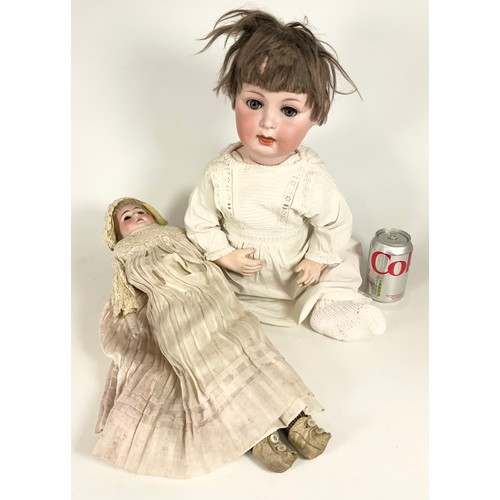 452 - 2 PORCELAIN HEAD DOLLS