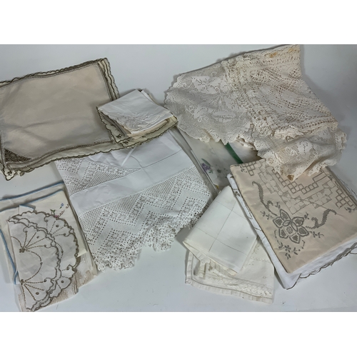 476 - QTY OF LINEN & LACE