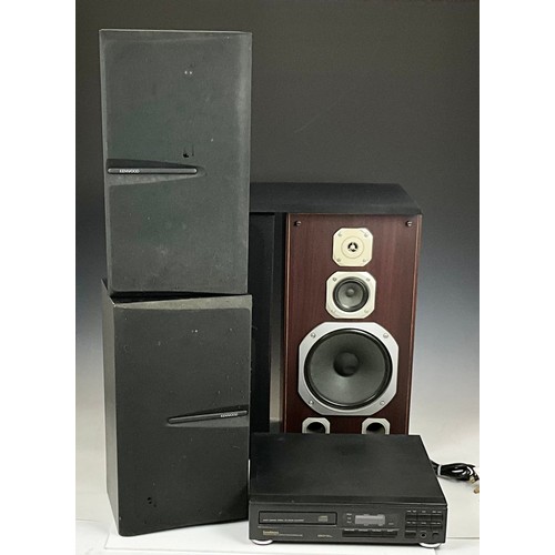 488 - TWO PAIRS OF SPEAKERS KENWOOD AND 1 OTHER PAIR AF TOGETHER WITH GOODMANS CD PLAYER