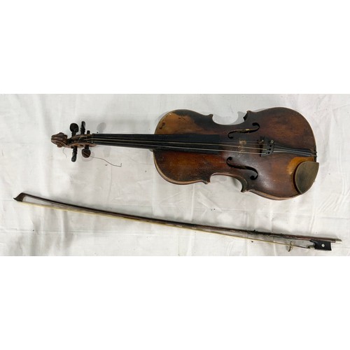 499 - CASED VIOLIN AND BOW