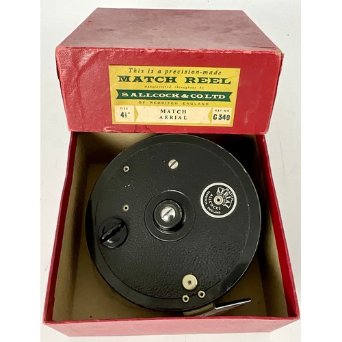 506 - S. ALLCOCK & CO LTD AERIAL 4½” MATCH FISHING REEL IN ORIGINAL BOX