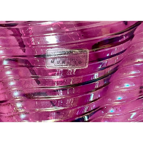 334 - PURPLE  ITALIAN GLASS FRUIT BOWL