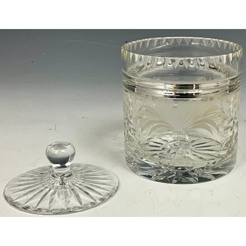 323 - ROYAL BRIERLEY HONEYSUCKLE CRYSTAL CUT BISCUIT BARREL