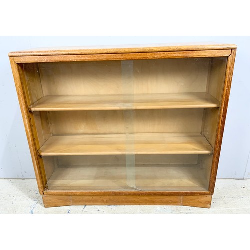 722 - LATE CENTURY GLAZED BOOKCASE WIDTH 91cm