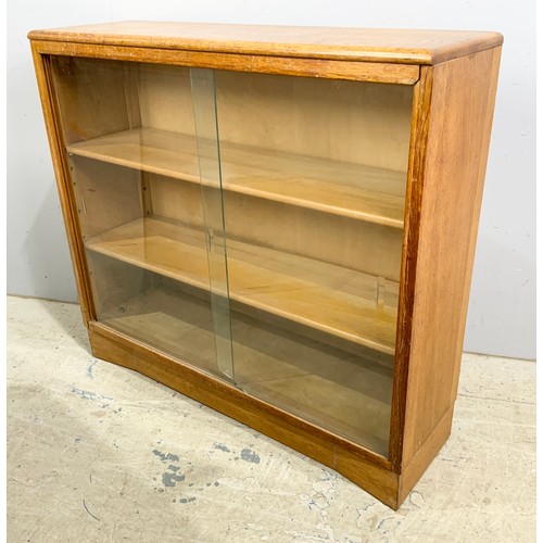 722 - LATE CENTURY GLAZED BOOKCASE WIDTH 91cm