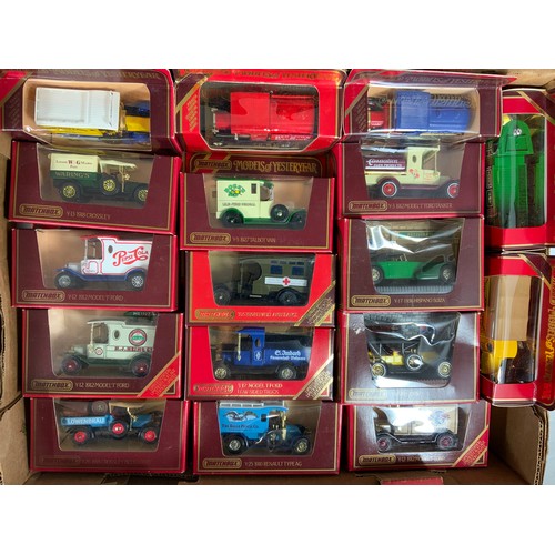 176 - TWO TRAYS OF RED BOXED MATCHBOX YESTERYEAR, MOSTLY VANS & LORRY COLLECTION, 32 MODELS IN TOTAL