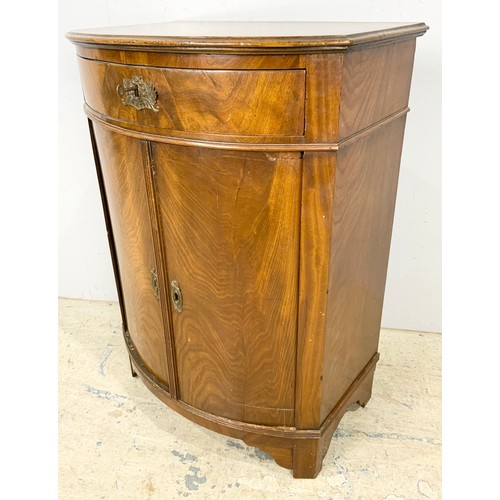 760 - MAHOGANY BOW FRONT CABINET 90cm TALL