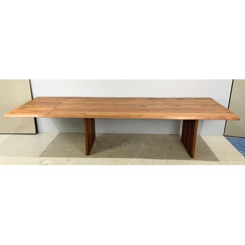 771 - LARGE PLANK TOP DINING TABLE, POSSIBLY CHERRYWOOD 320cm x 109cm